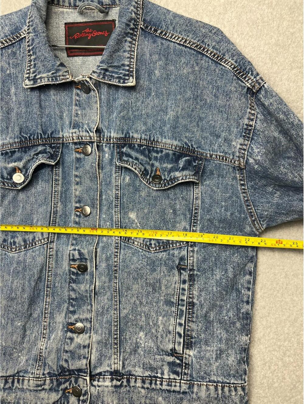 Vintage Rolling Stones Stone Wash Cotton Denim Jacket XL Band Rock Music USA - Picture 7 of 9